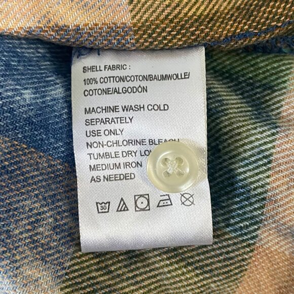 Anthropologie Ruffle Henley Top Women's Small Acid-Washed Tonal Check Tunic - Picture 9 of 11